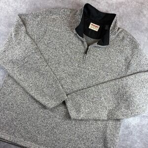 Wrangler‎ Sweater Mens XL Gray 1/4 Zip Fleece Long Sleeve Pullover Hiking Work